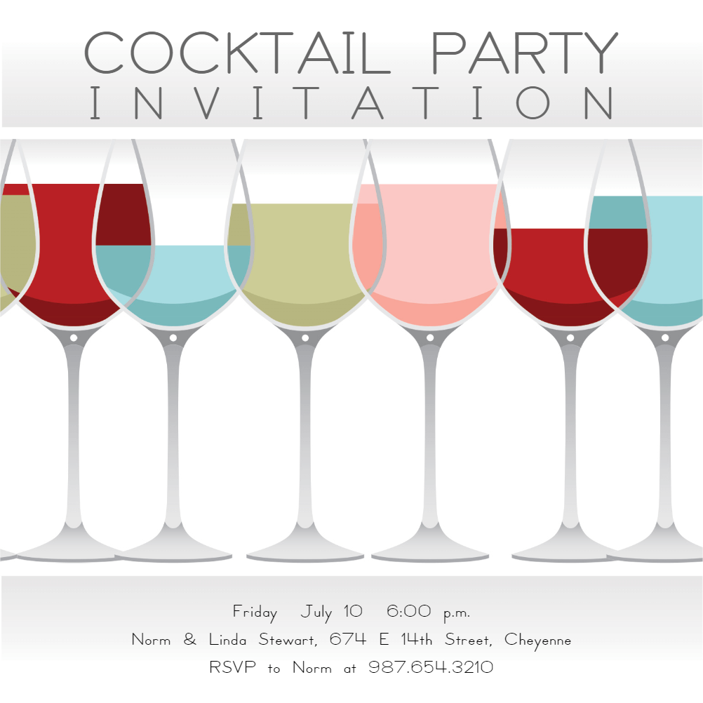 Celebration Cheer Cocktail Party Invitation Template Free